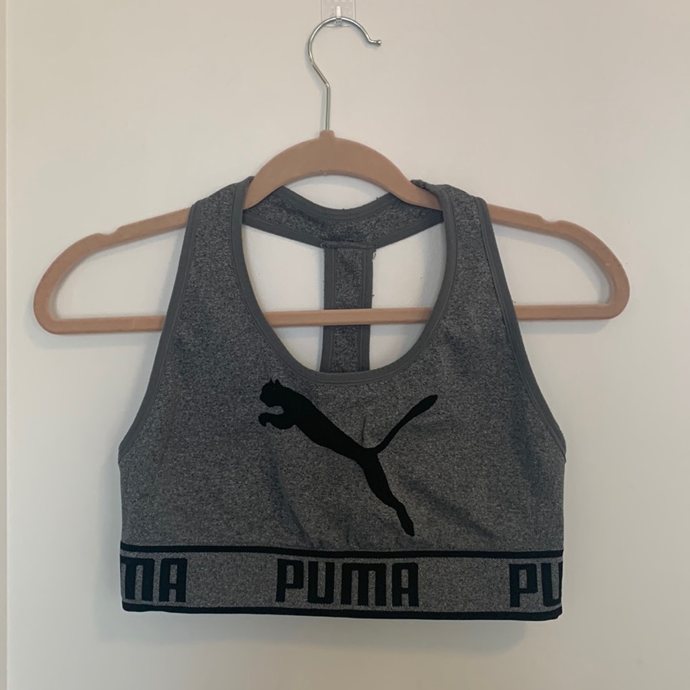 Gray puma sports bra
